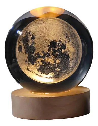 Foto Luminária bola de cristl 3D desenho Lua